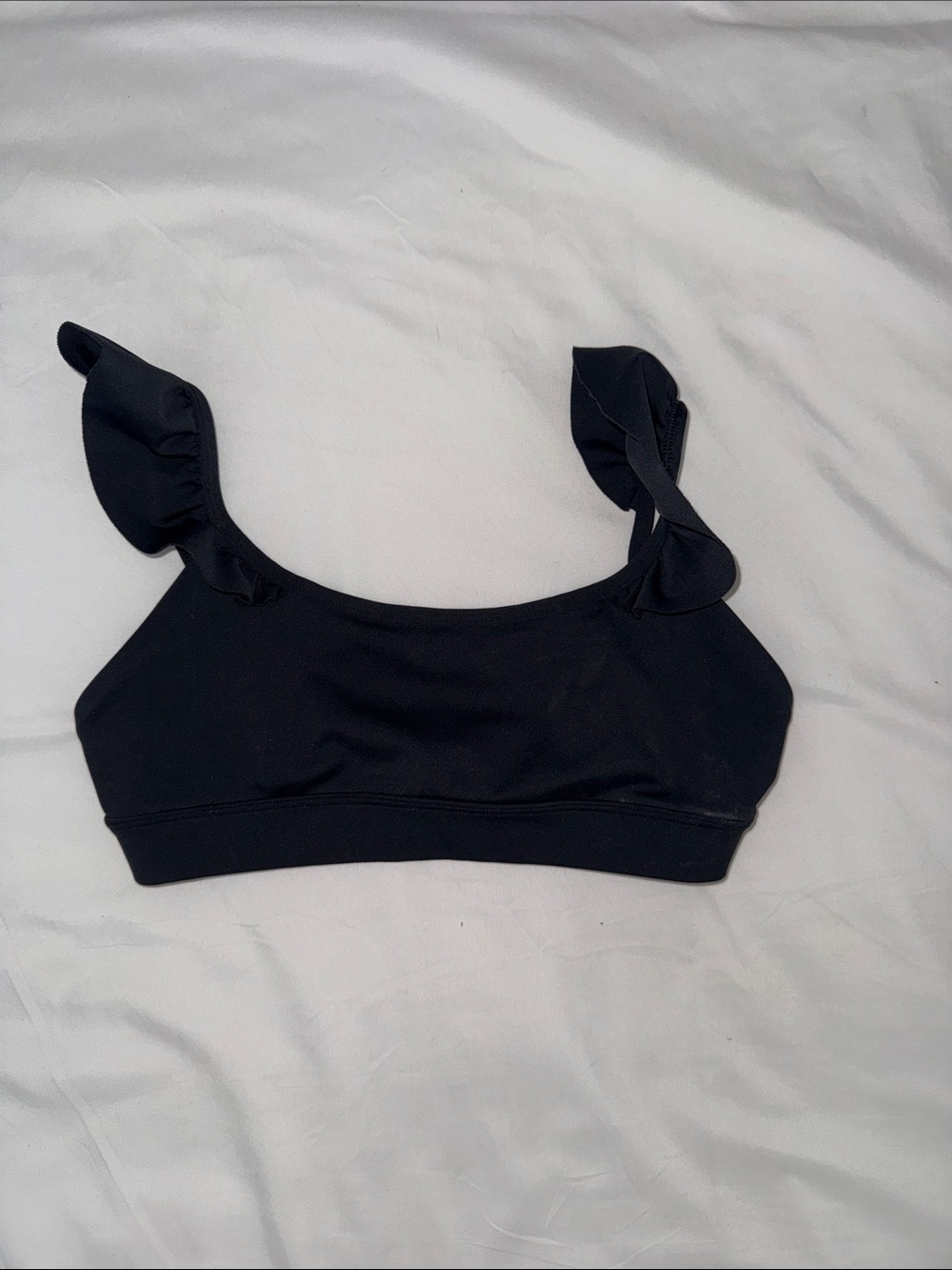 JO & JAX . Ruffle Strap Black Sports Bralette